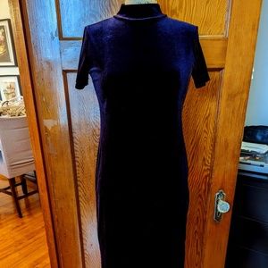 Vintage purple velvet midi dress